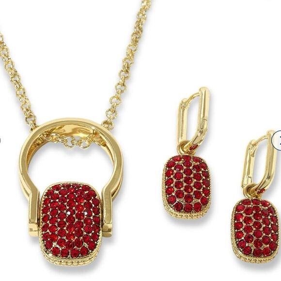 ♥️ Heidi DAUS NEW Elegant Gold and Red Crystal Jewelry Set ♥️ - Picture 4 of 4